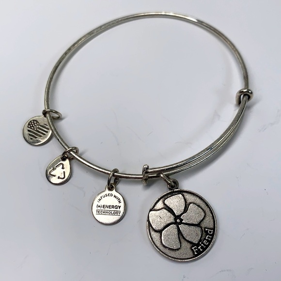 Alex And Ani Friend Flower Expandable Charm Bangle, 2.5”- 3.25” - Picture 1 of 4